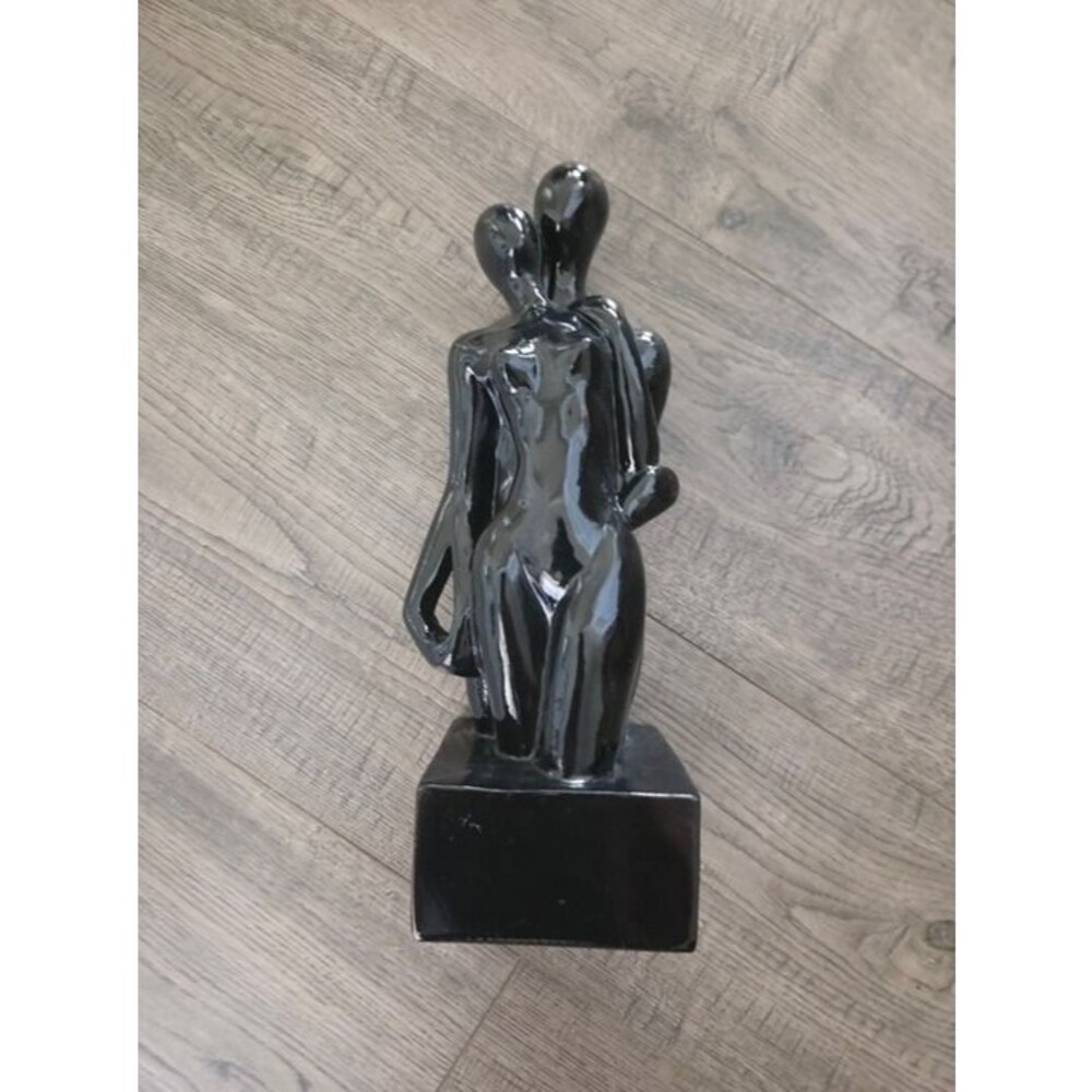 Modern Abstract Couple Sculpture Black Romantic Home Decor Statue